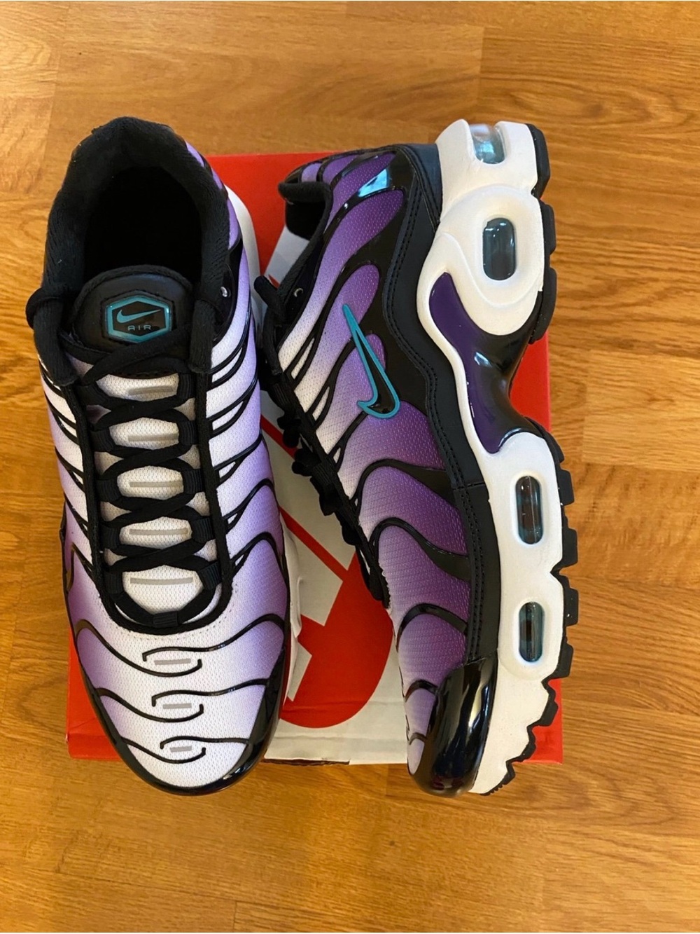 Nike Purple Gradient Air Max Plus TN with Black & Teal Accents Sz 5Y